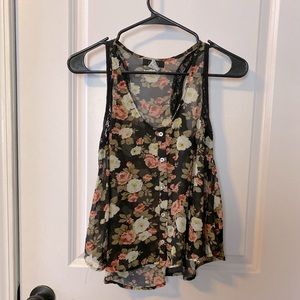 Lightweight button front tank top